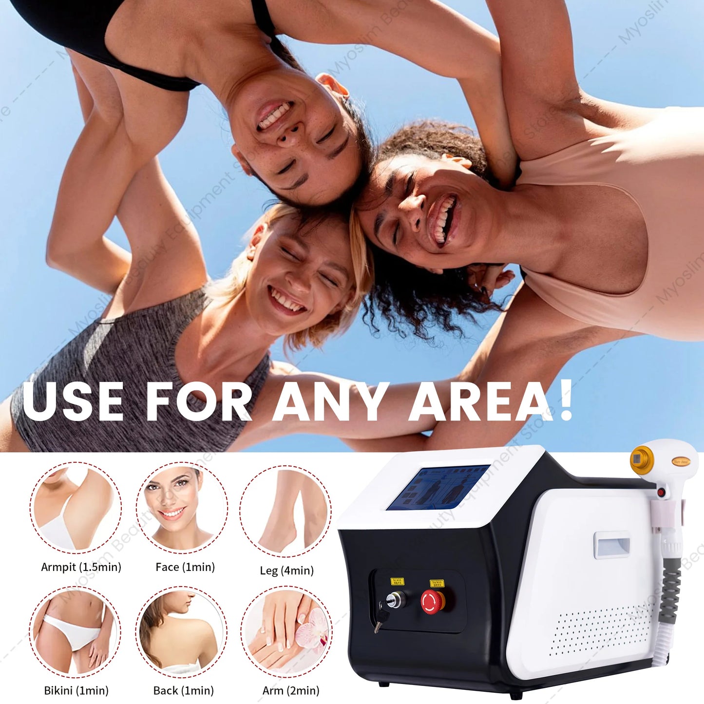 Myoslim 808nm Diode Hair Removal Machine Permanent Painless Cooling Head