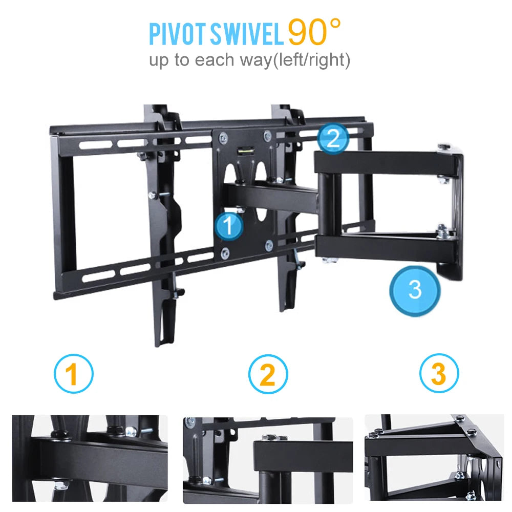 Unho Full Motion TV Wall Mount Bracket Tilt Swivel Corner