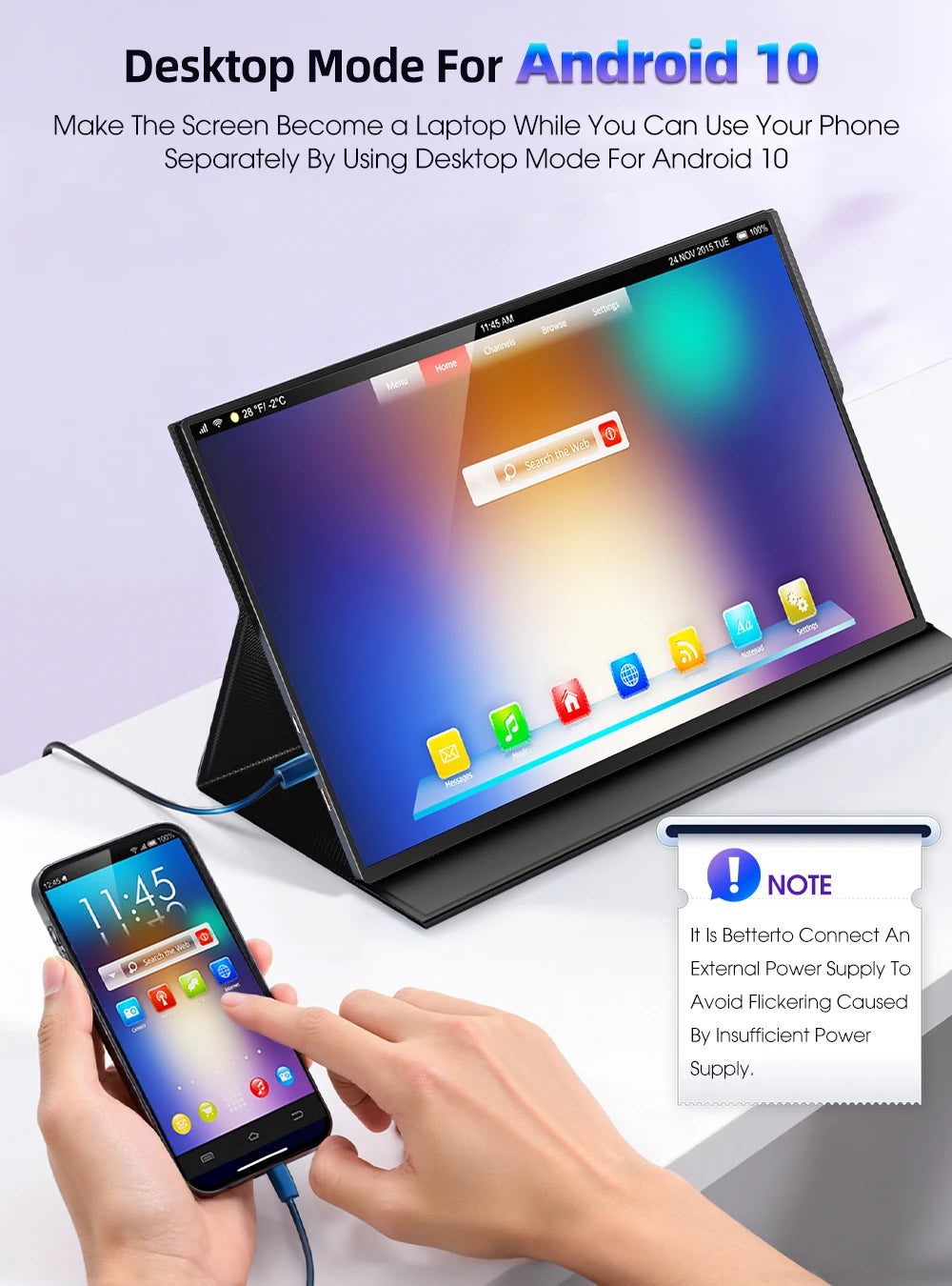 Uperfect Portable Monitor Qled Gaming Display With Speakers Usb Hdmi