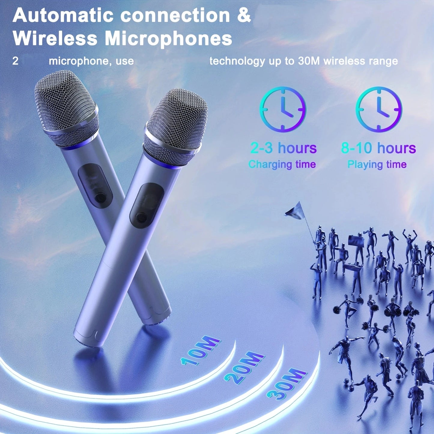 FanFun Bluetooth Karaoke Speaker System With LED Lights Remote Control