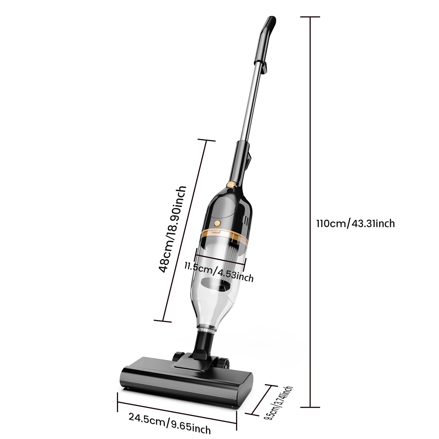 Inse Corded Stick Vacuum Cleaner 600W Powerful Handheld Floor Cleaning