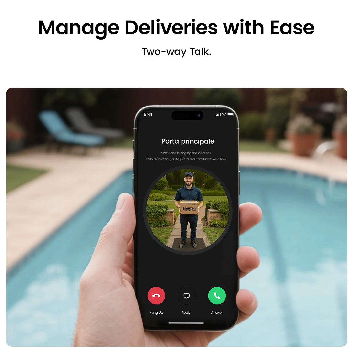 Dekco 3MP Wireless Smart Video Doorbell With AI Detection