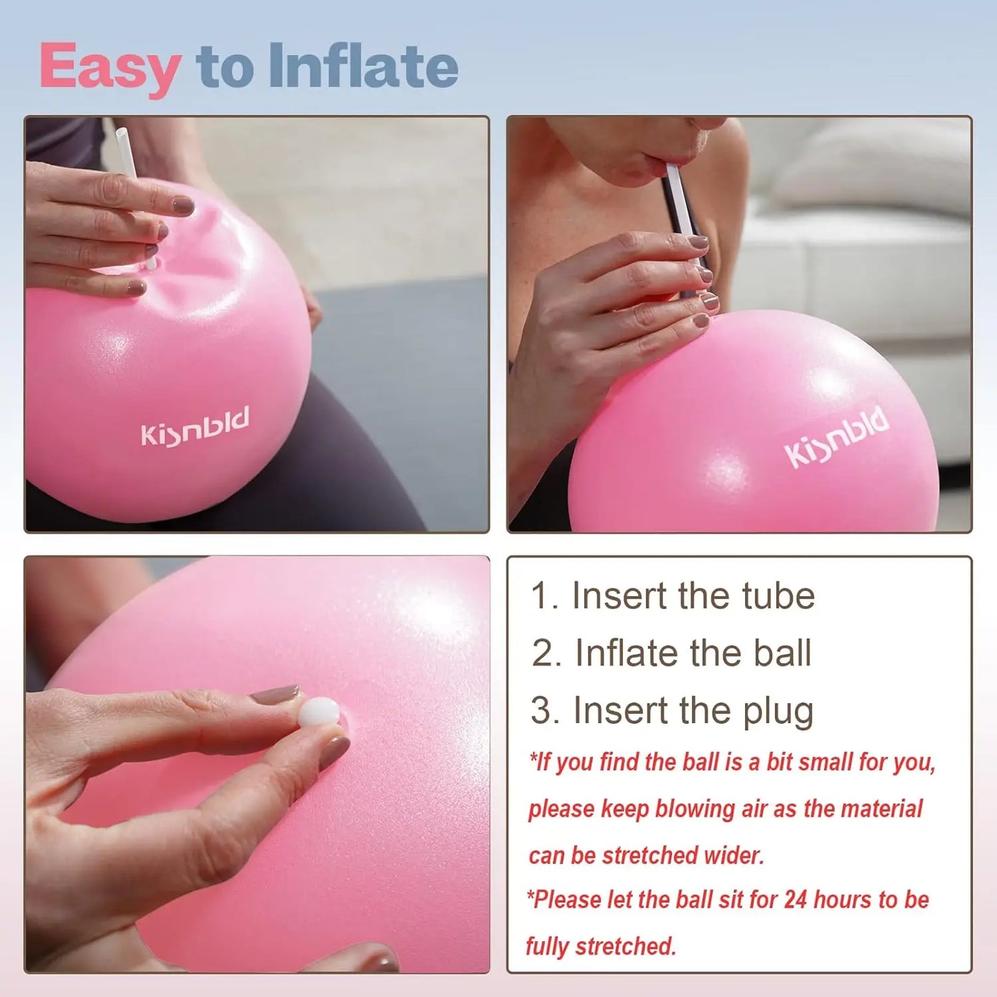 Kisnbld Mini Pilates Exercise Ball For Core Strength Home Gym