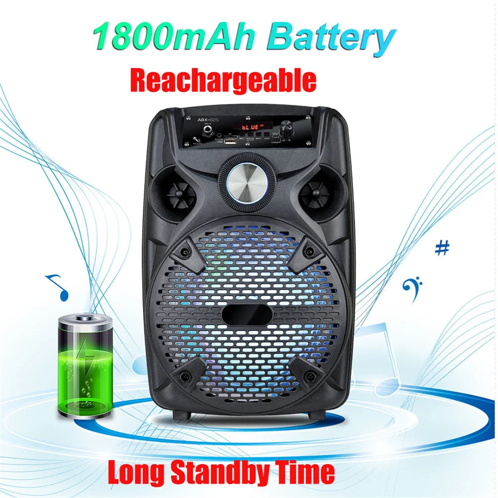 CURUK Portable Bluetooth Party Speaker Subwoofer Stand Rechargeable RGB Lights