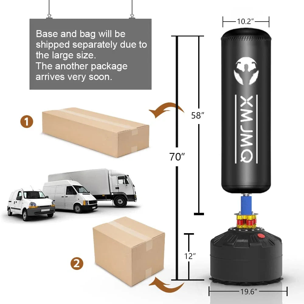 Lekaro Standing Boxing Post Sandbag With Suction Cup And Gloves