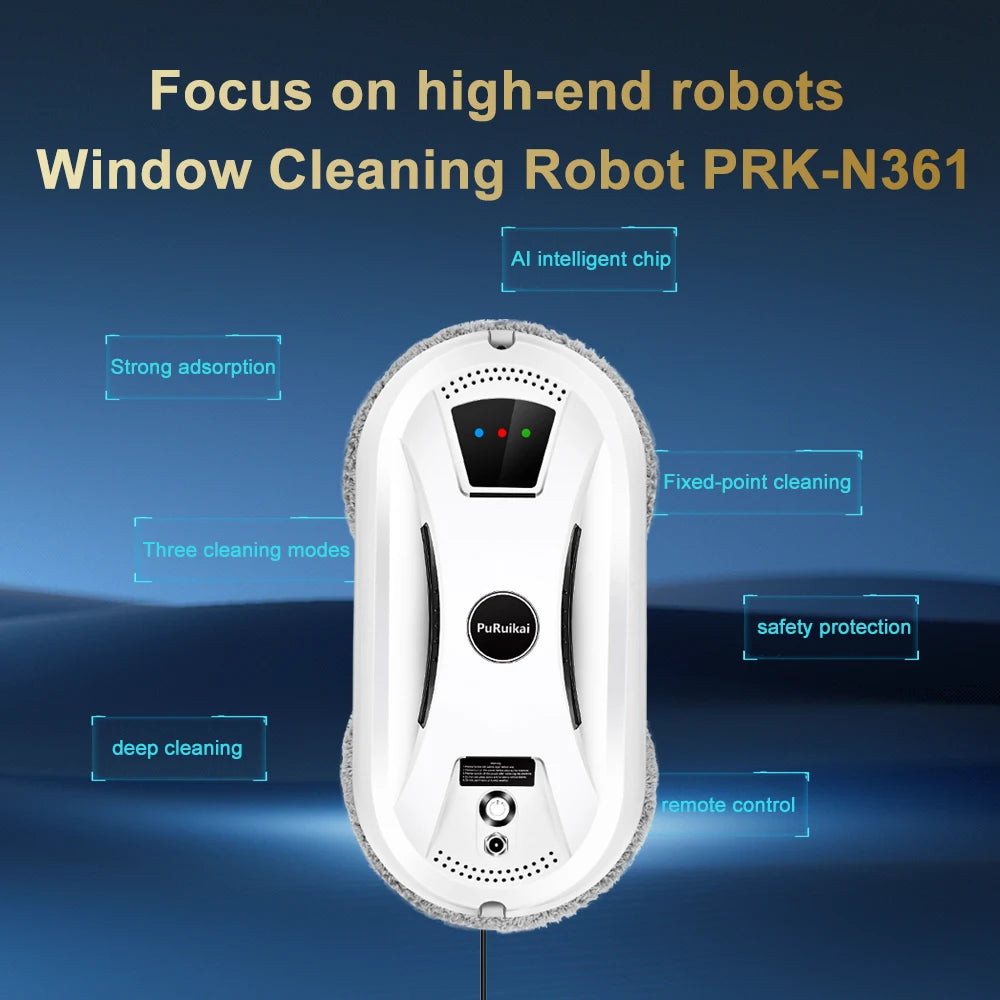 PuRuikai Ultra Thin Window Cleaning Robot Vacuum With Remote Control