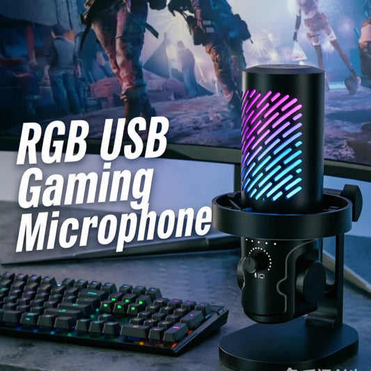 Tenlamp USB Gaming Microphone With Gain Control And Noise Cancelling
