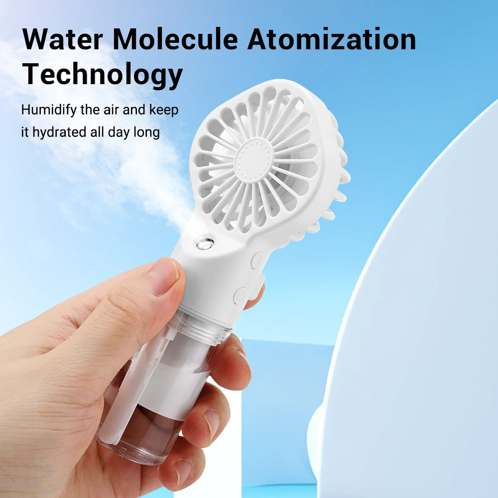 Portable Water Mist Humidifier Fan USB Mini 4 Speeds
