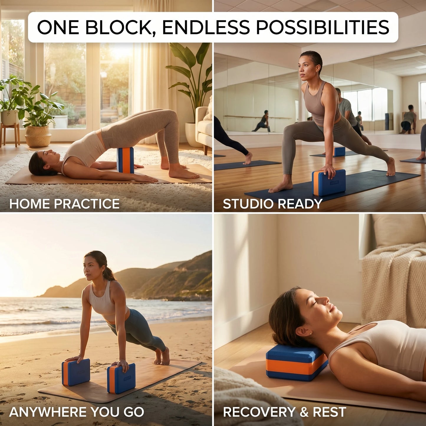 Hapbear High Density Foam Yoga Blocks For Fitness Training