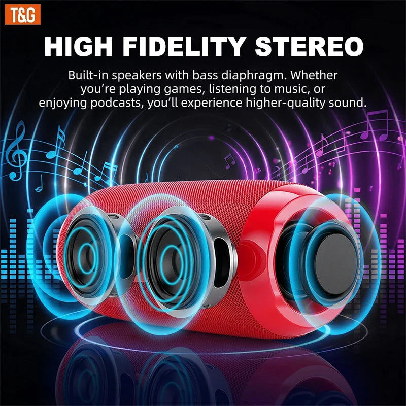 TG Portable Bluetooth Speaker With Waterproof Build And Stereo Sound