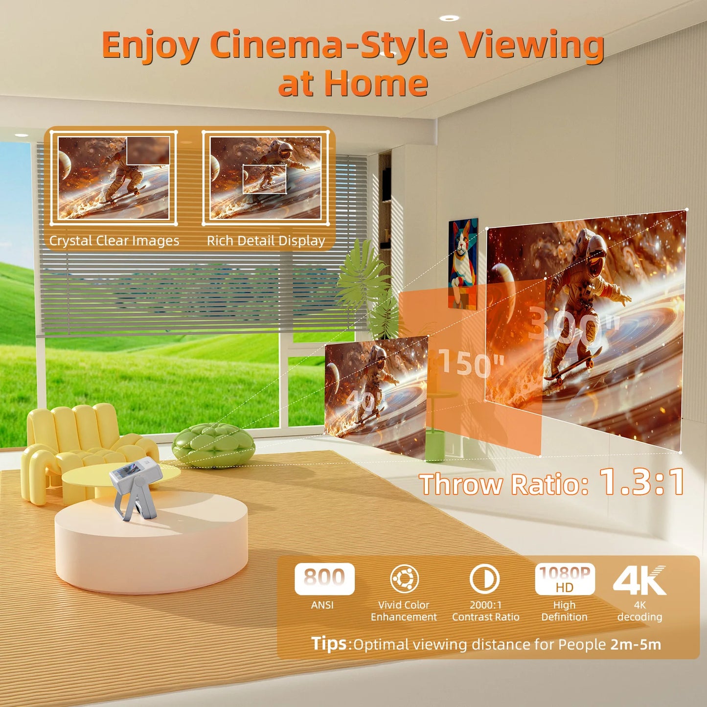 XBJ A5Pro Wifi6 Smart Projector Auto Focus 1080p Home Cinema
