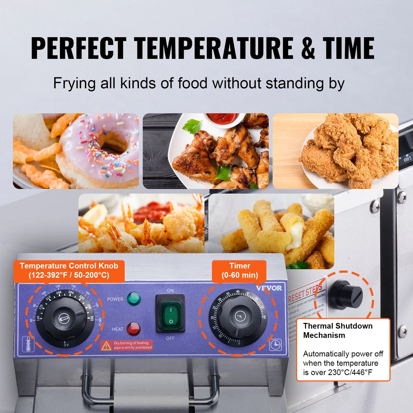 SucceBuy Commercial Electric Deep Fryer Dual Removable Tank Countertop Appliance