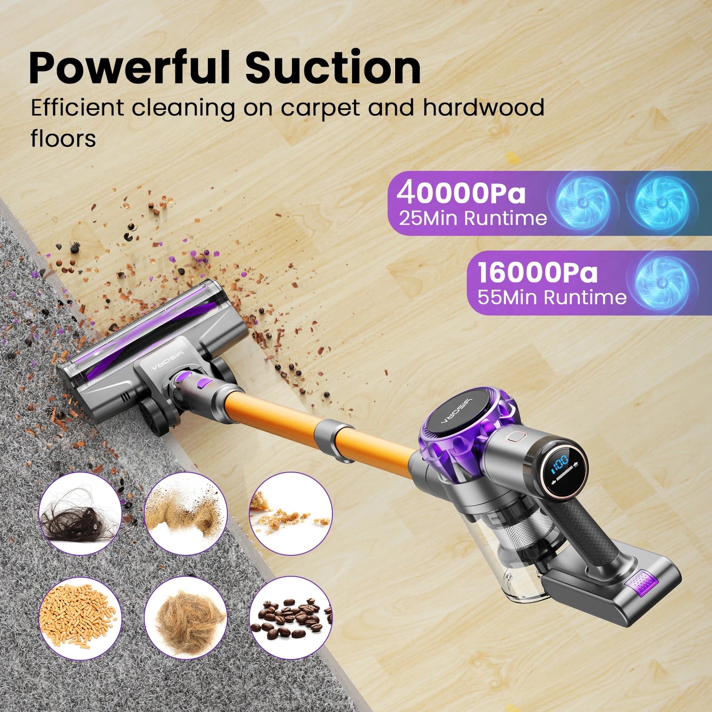 INSE S3P Cordless Stick Vacuum With LED Display Free Standing