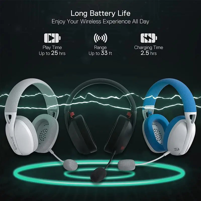 Redragon H848 Wireless Gaming Headset Featuring Surround Sound Microphone