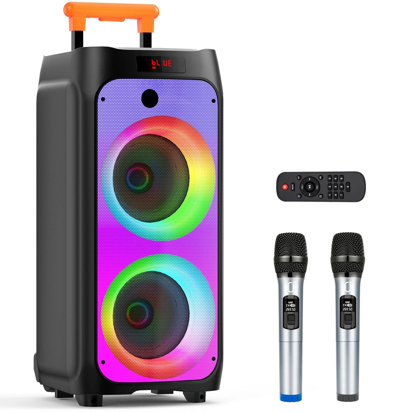 FanFun Portable Bluetooth Karaoke Machine Wireless Microphones For Home Party