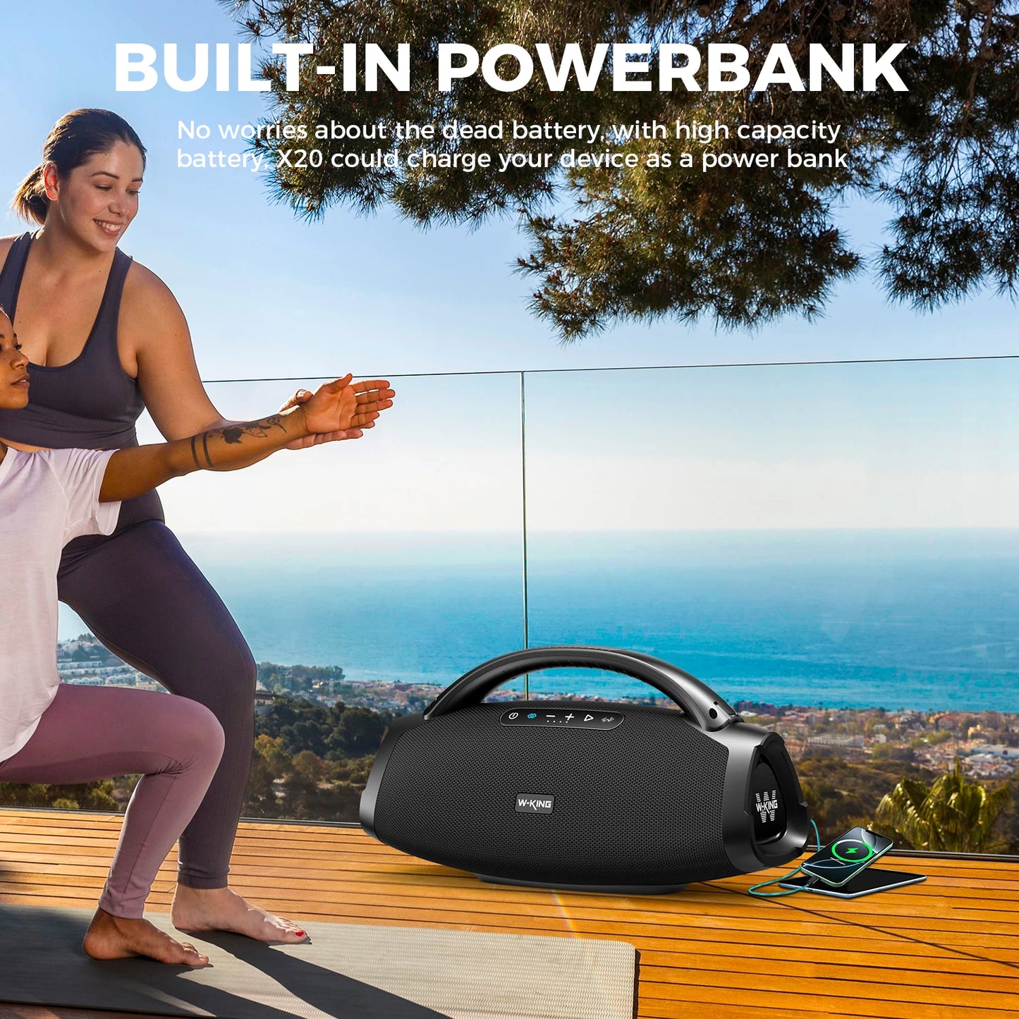 W-King X20 Portable Bluetooth Speaker Outdoor IPX7
