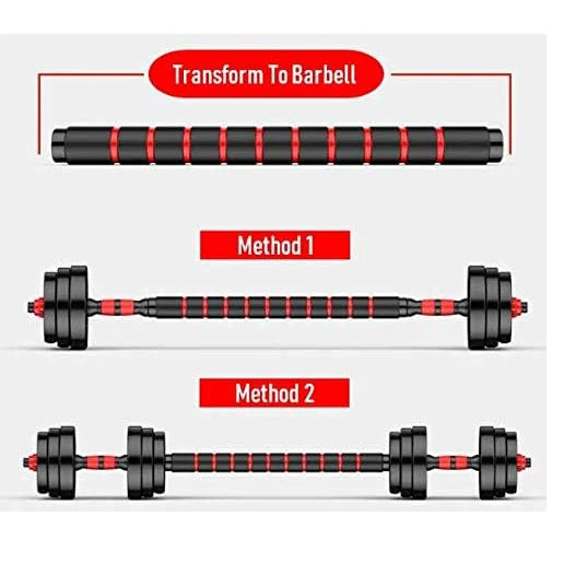 Adjustable Dumbbell And Barbell Set For Home Fitness Exercises With Weight
