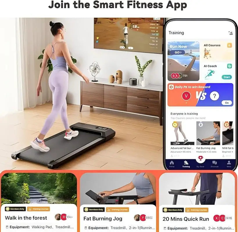 Superun 2.5 Hp Mini Walking Treadmill With App Remote Control