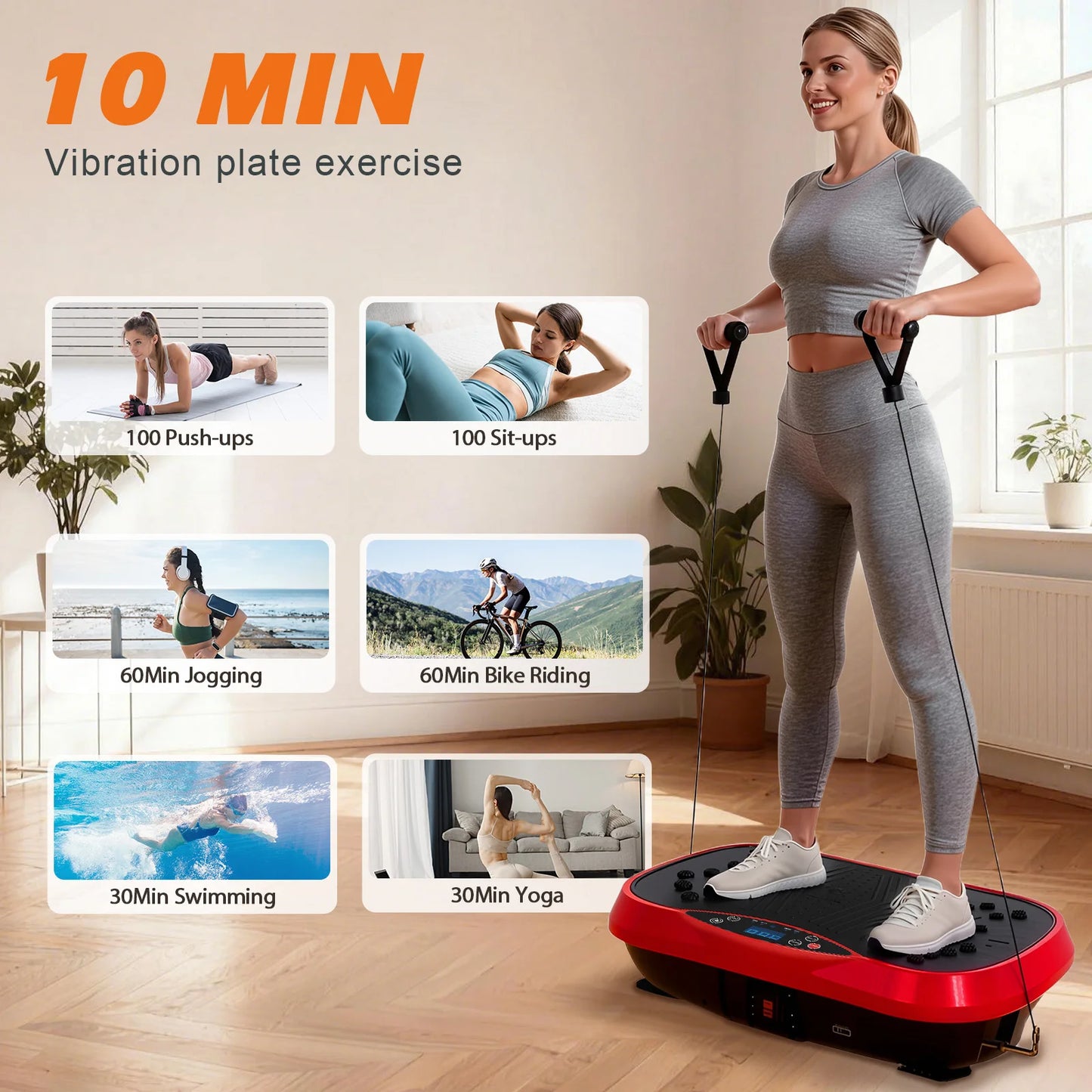 Portable Vibration Plate Exercise Machine Full Body Workout Weight Loss