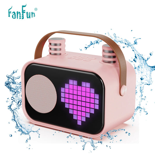 FanFun Portable Bluetooth Karaoke Machine With Two Wireless Microphones