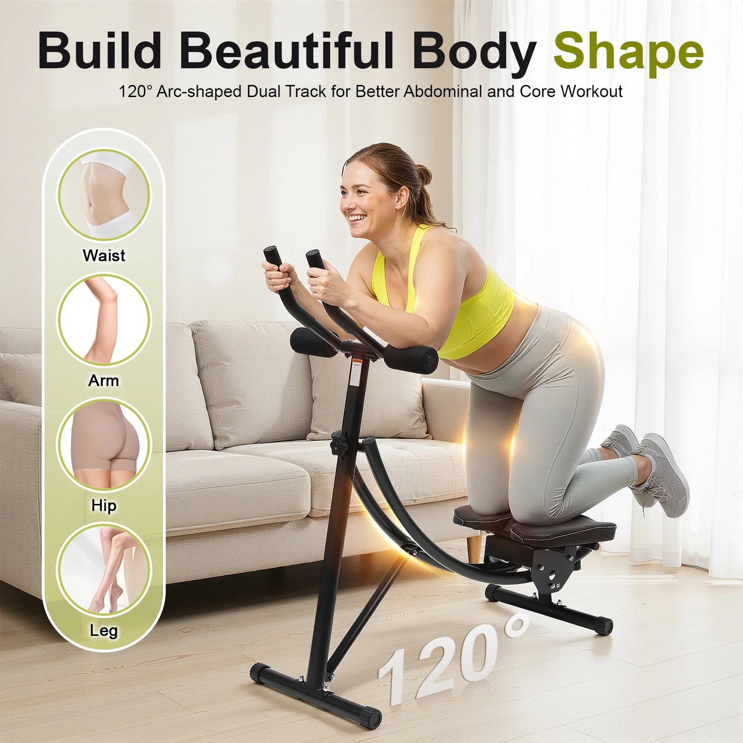 Adjustable Foldable Ab Machine With Dual Arc Track LED Display