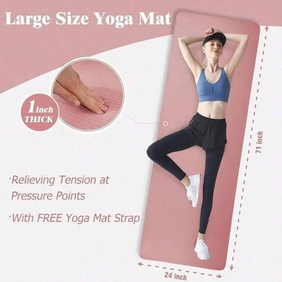 Extra Thick High Density Non Slip Yoga Exercise Mat
