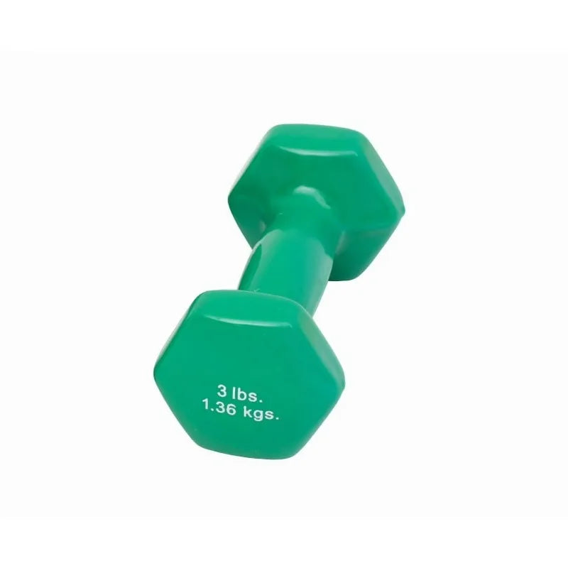 Green Vinyl Coated Cast Iron Dumbbell For Strength Training