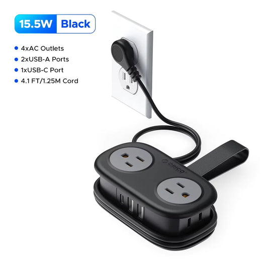 Orico Power Strip Four AC Receptacles Two USB Type C