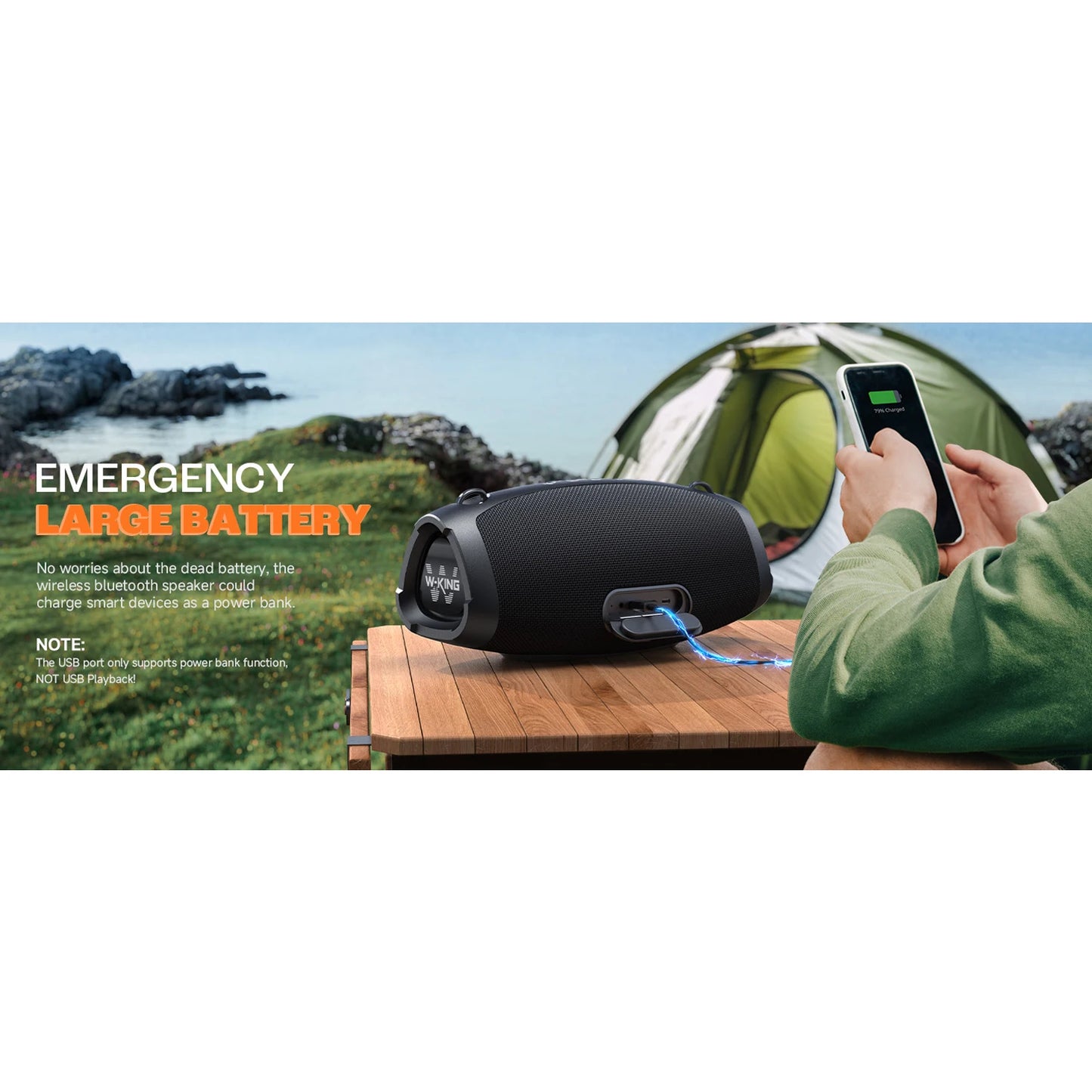W-King X10 120W Bluetooth Speaker Portable Waterproof Outdoor Deep Bass