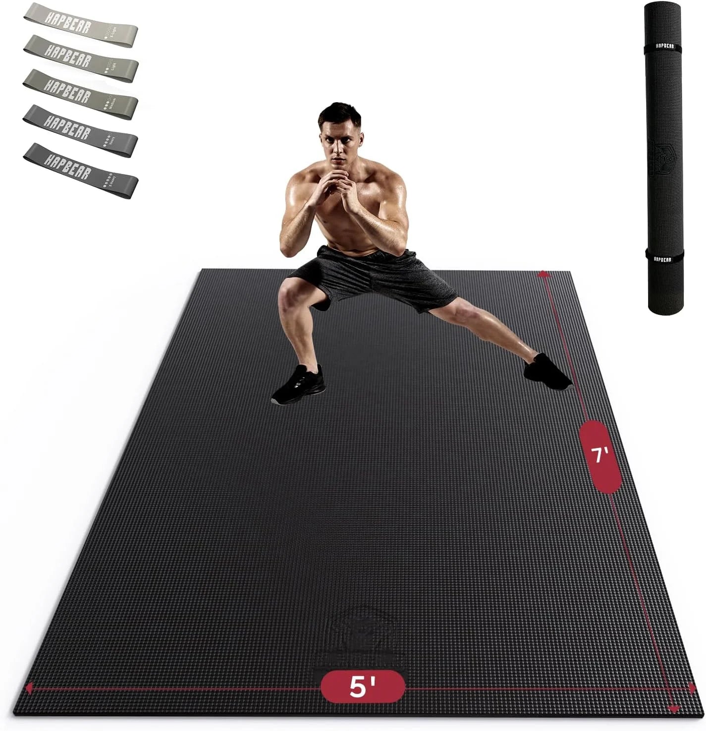 HAPBEAR Exercise Mat Non Slip Durable Thick Workout Yoga Gym