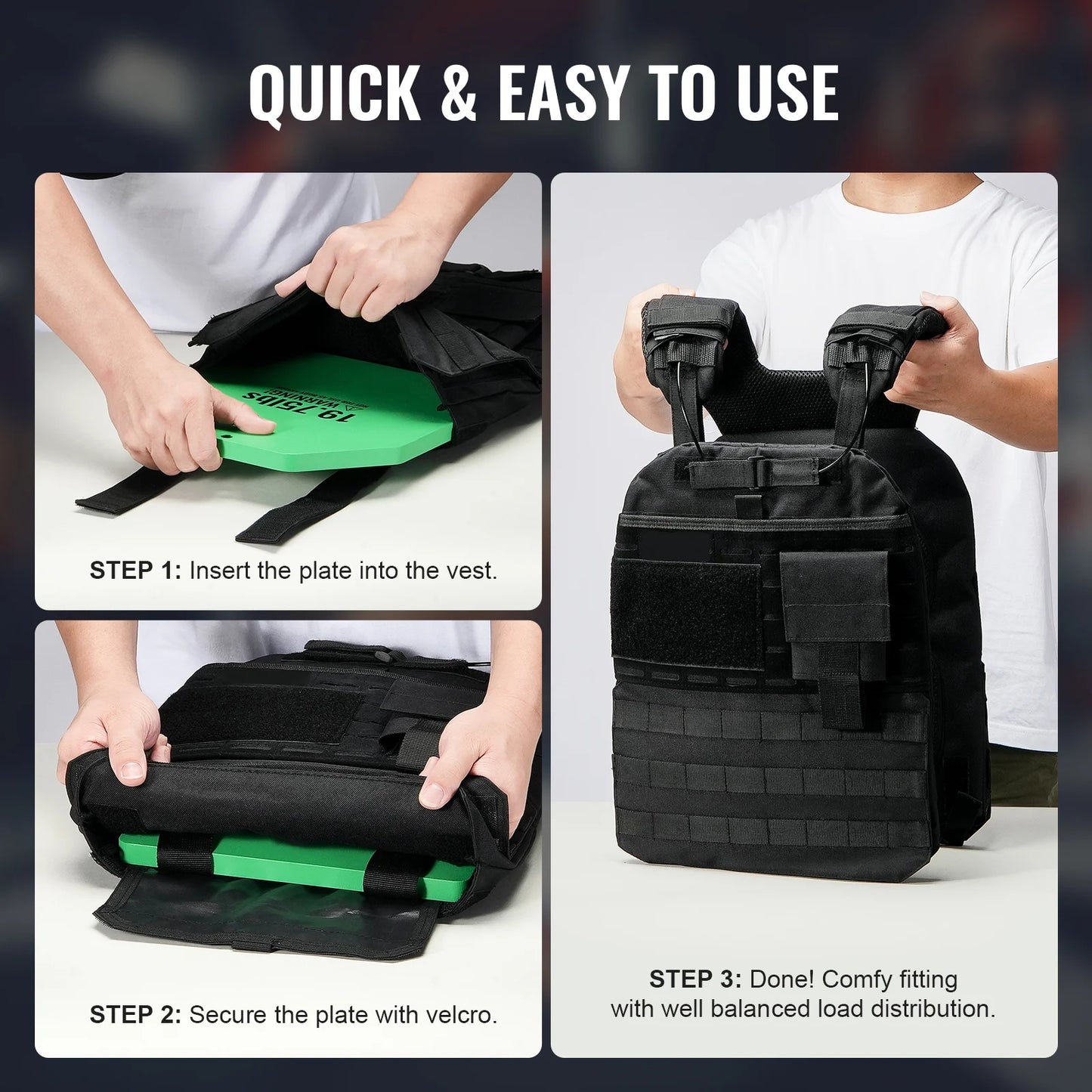 SucceBuy Premium Steel Weighted Vest Plates For Strength Training