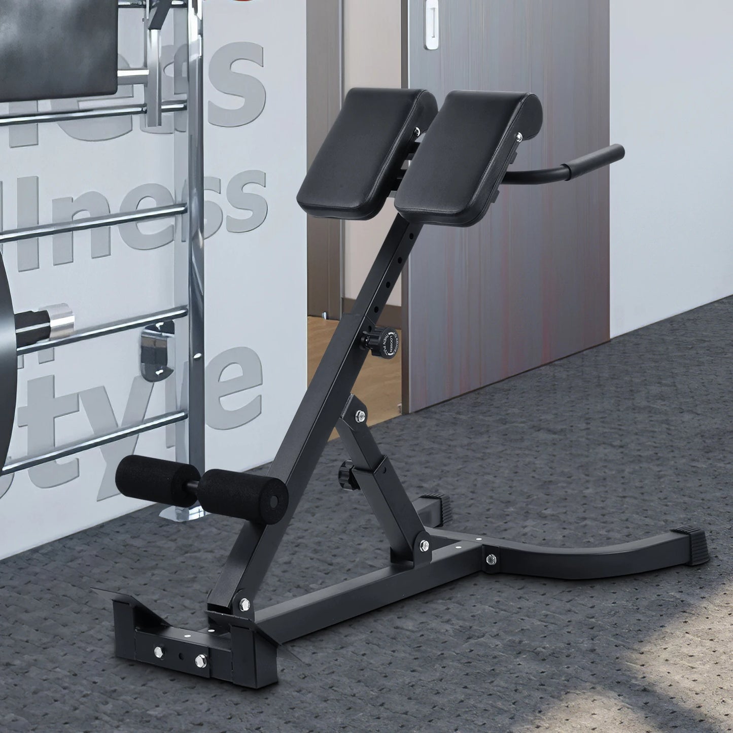 Adjustable Folding Hyperextension Bench For Home Gym Training