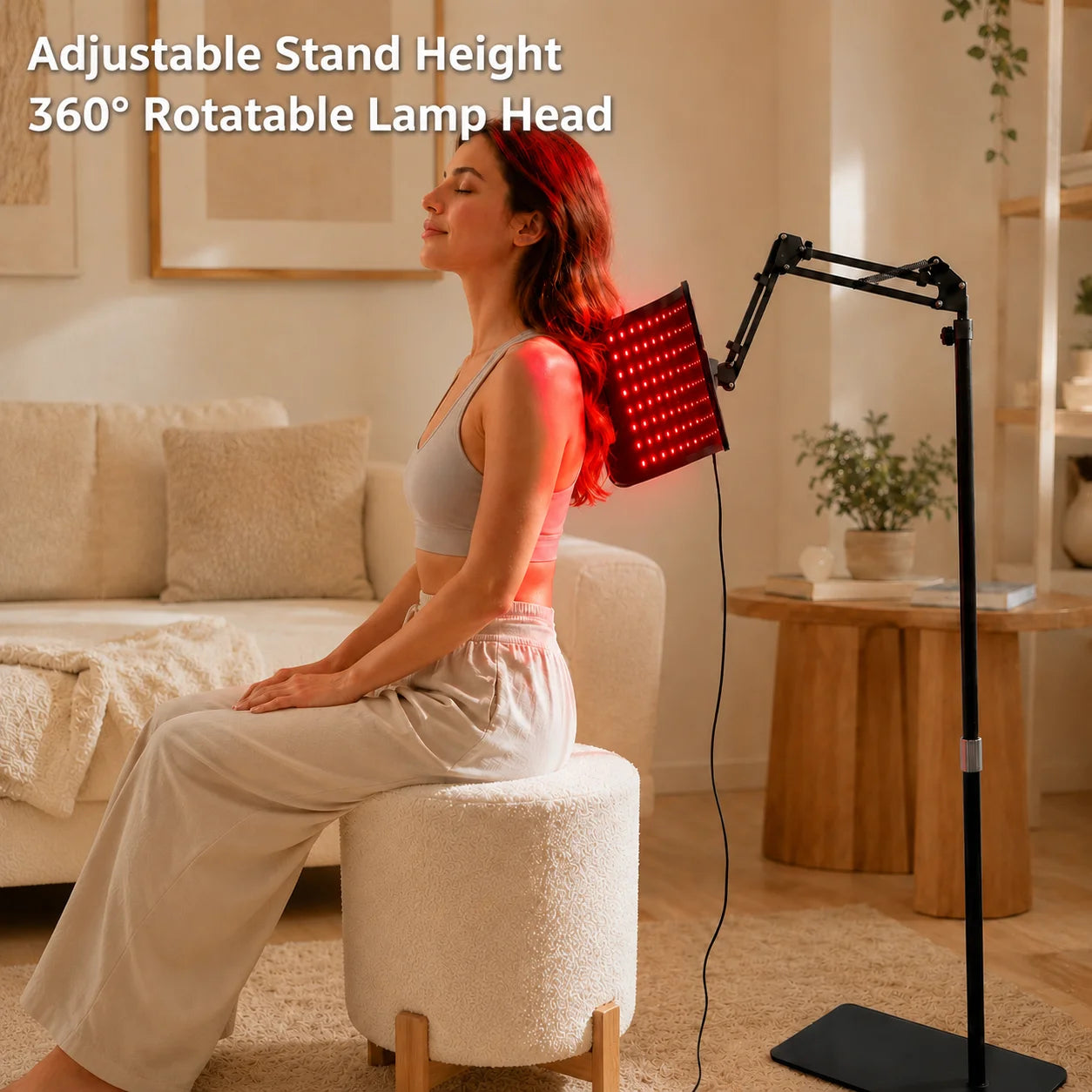Red Light Therapy Panel With Timer And Adjustable Stand