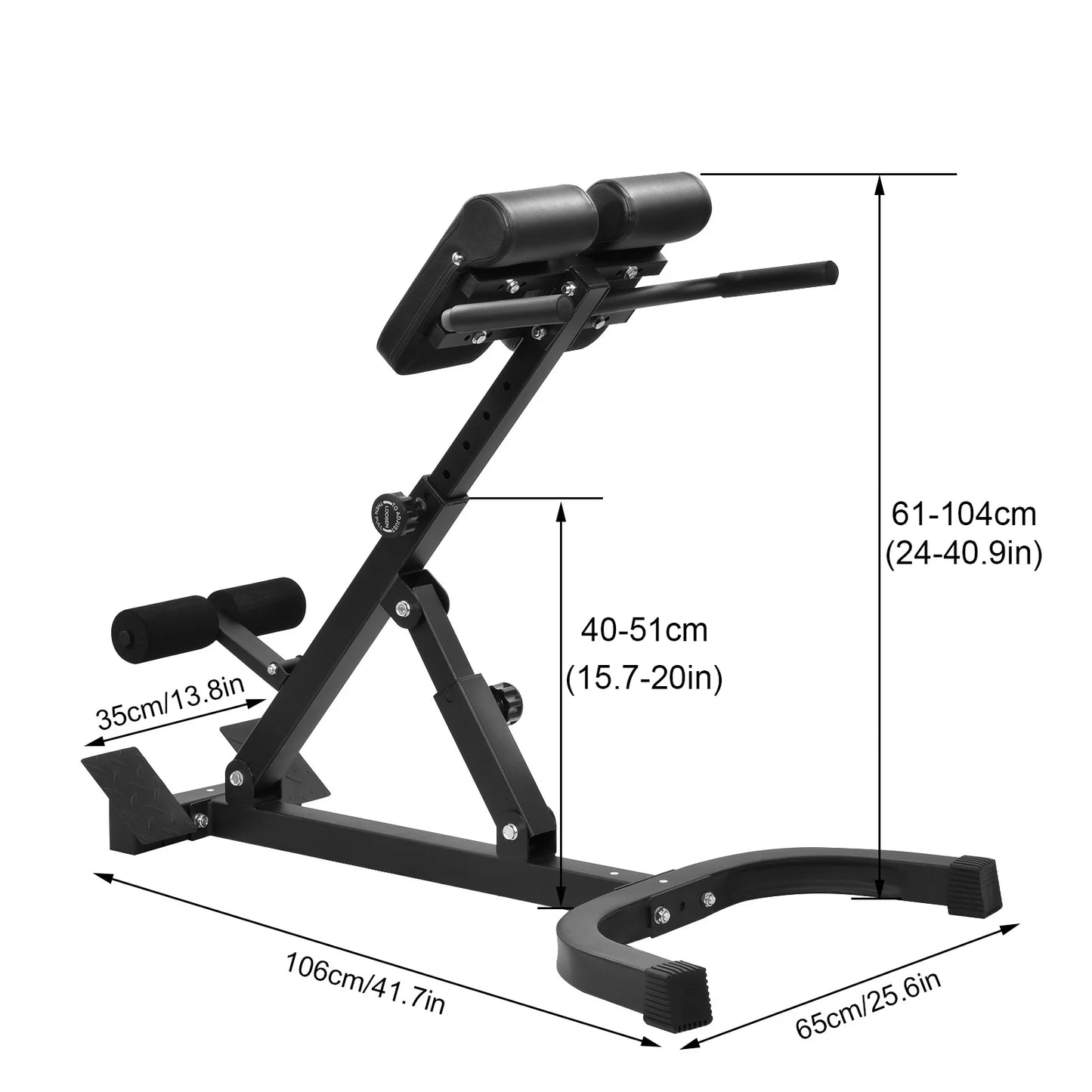 Adjustable Folding Hyperextension Bench For Home Gym Training