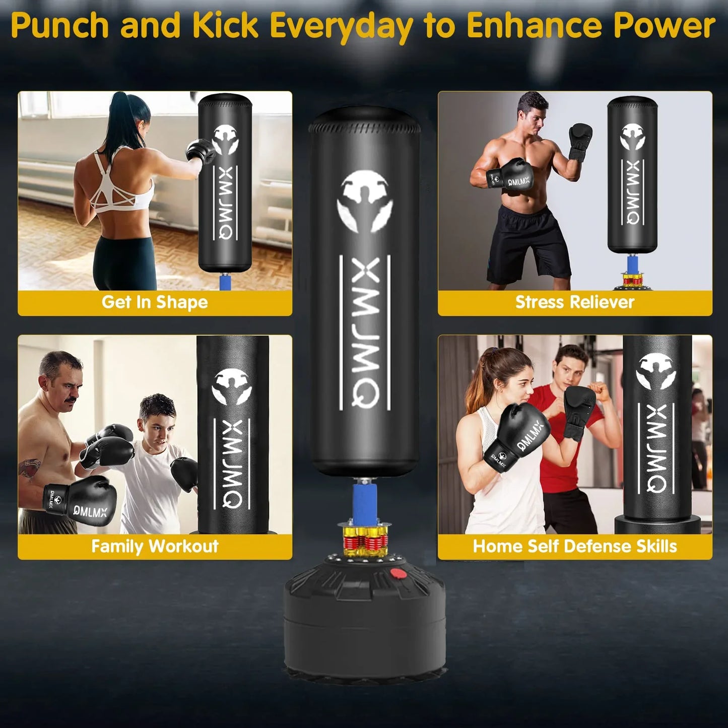 Lekaro Standing Boxing Post Sandbag With Suction Cup And Gloves