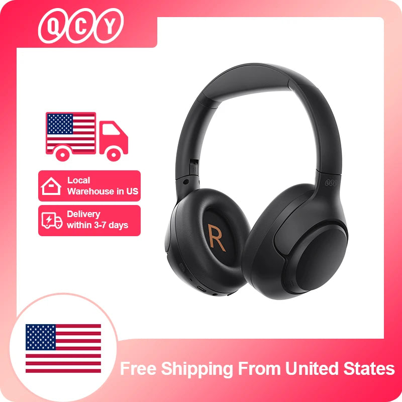 QCY H3 Over-Ear Wireless Headphones With 60H Battery And ANC
