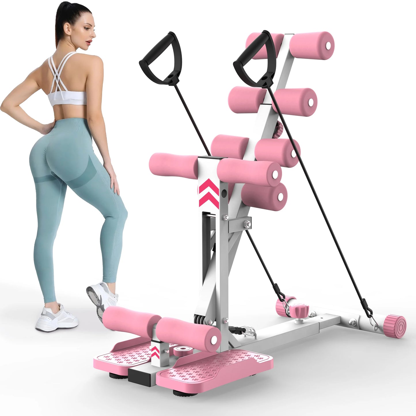 Deep Squat Machine With Resistance Bands For Glute Core Workout