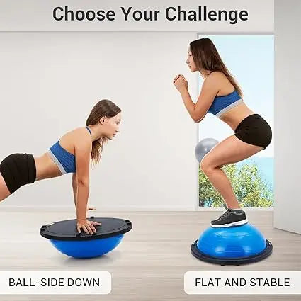 Half Exercise Ball Trainer With Non Slip Base For Yoga