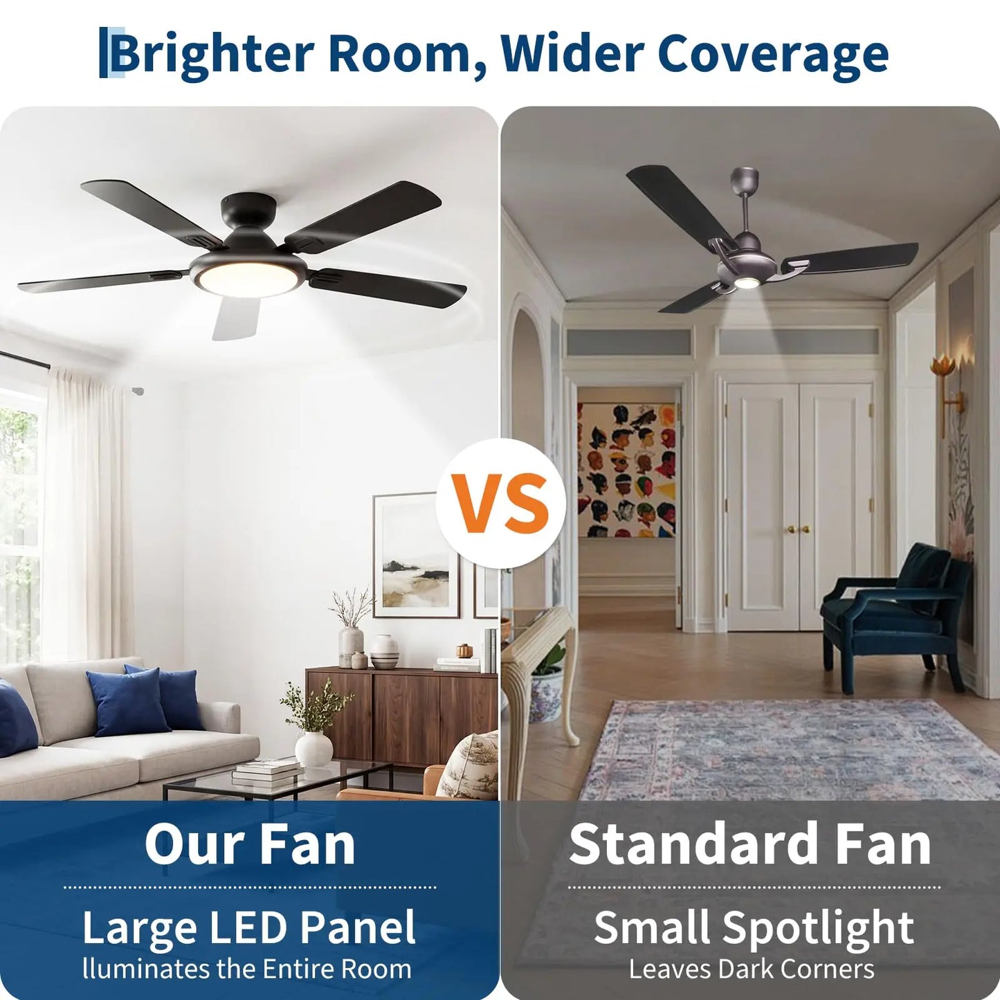Adoolla Smart Ceiling Fan Lights Alexa WiFi Compatible Quiet Motor