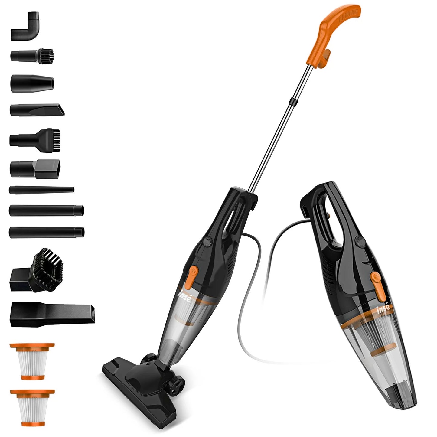 INSE Corded Stick Vacuum Cleaner Powerful Handheld For Hard Floors
