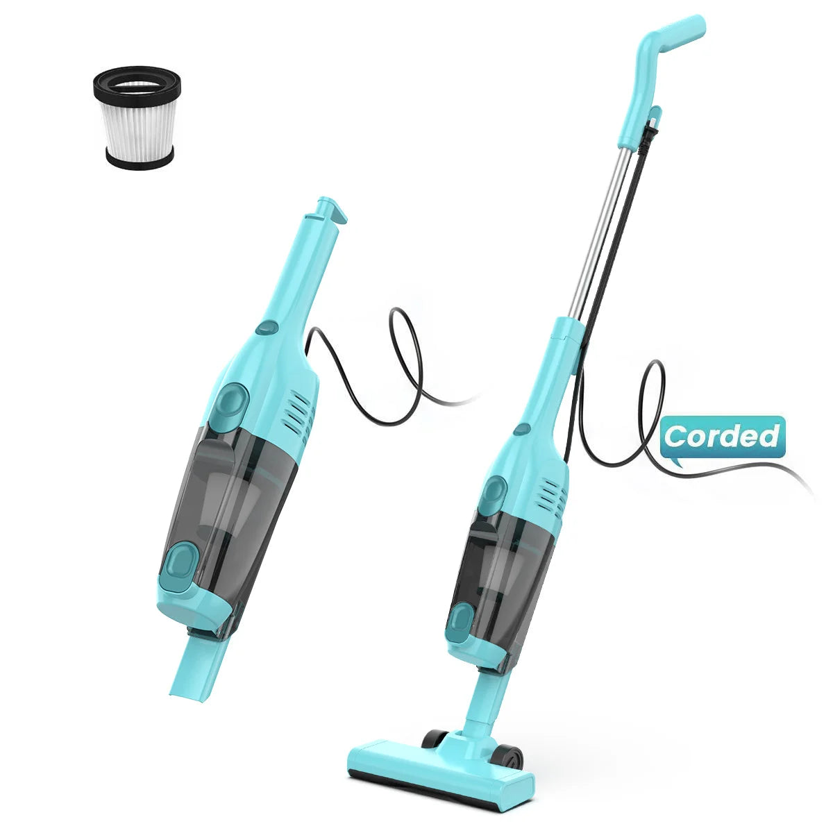 INSE Corded Stick Vacuum Cleaner Powerful Handheld For Hard Floors