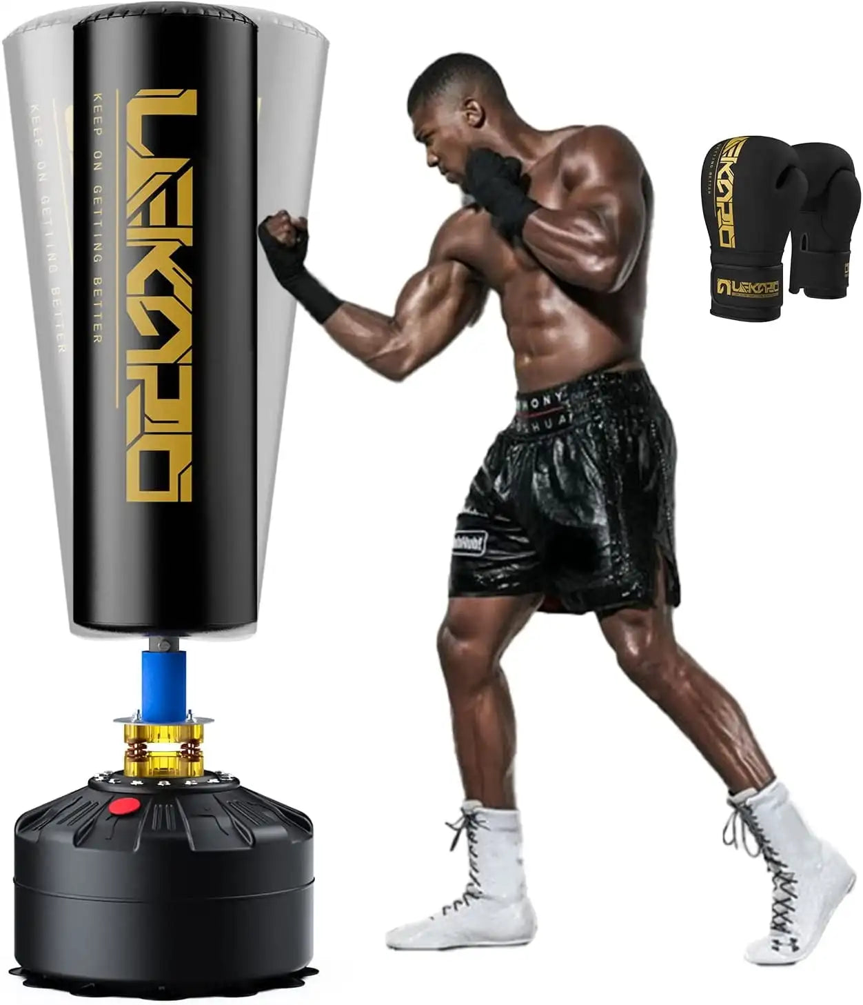 Lekaro Standing Boxing Post Sandbag With Suction Cup And Gloves