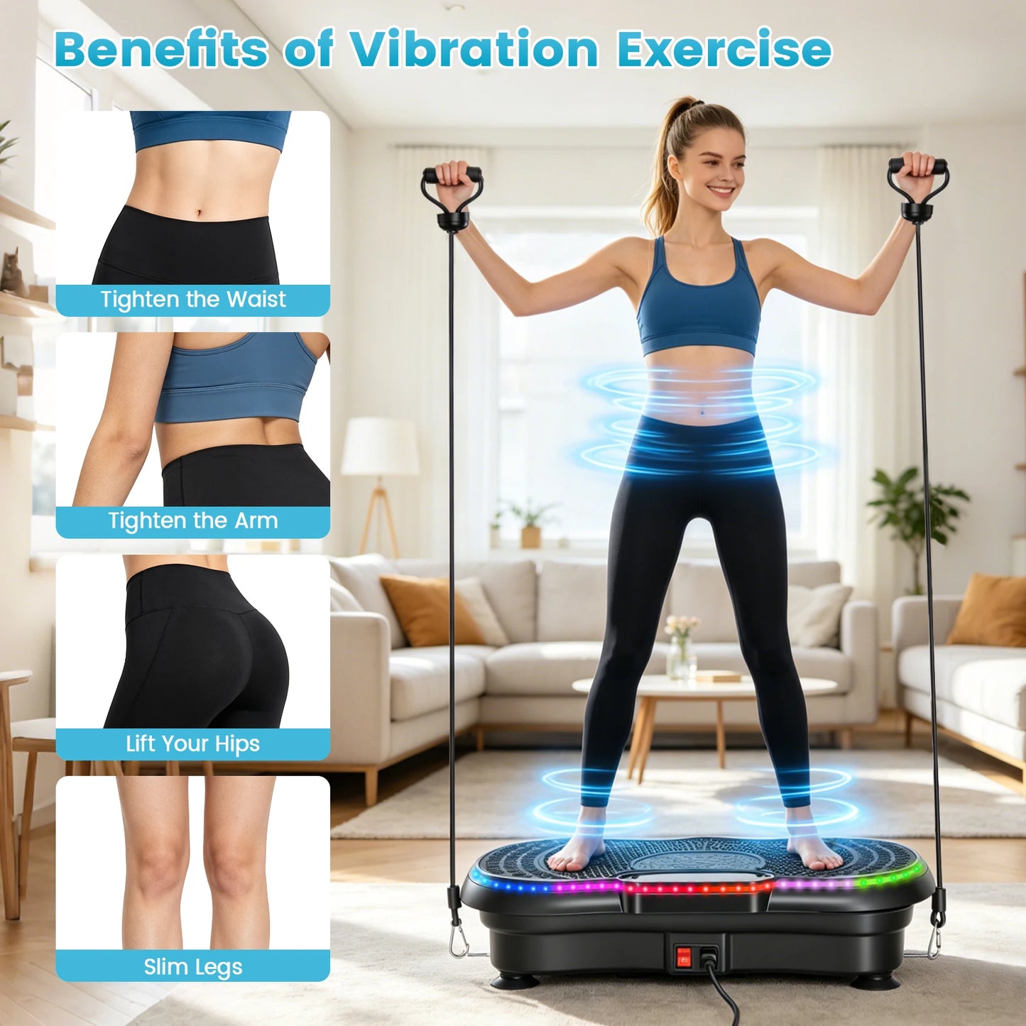 Smart Vibration Plate Exercise Machine Deep Muscle Full Body Fitness Platform