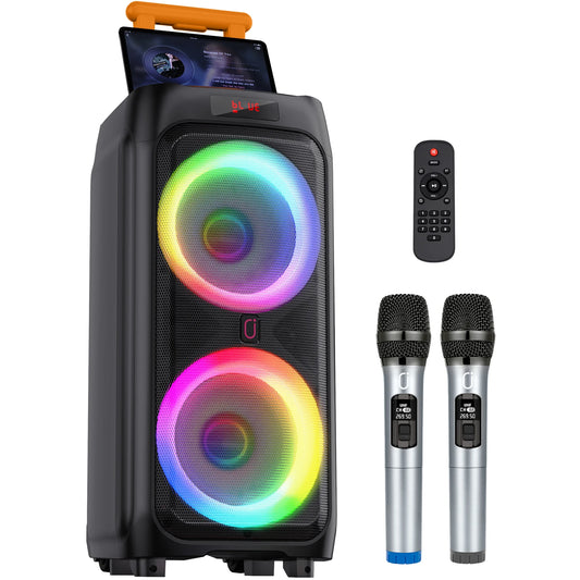 FanFun Karaoke Machine With 2 Wireless Microphones And Bluetooth Speaker