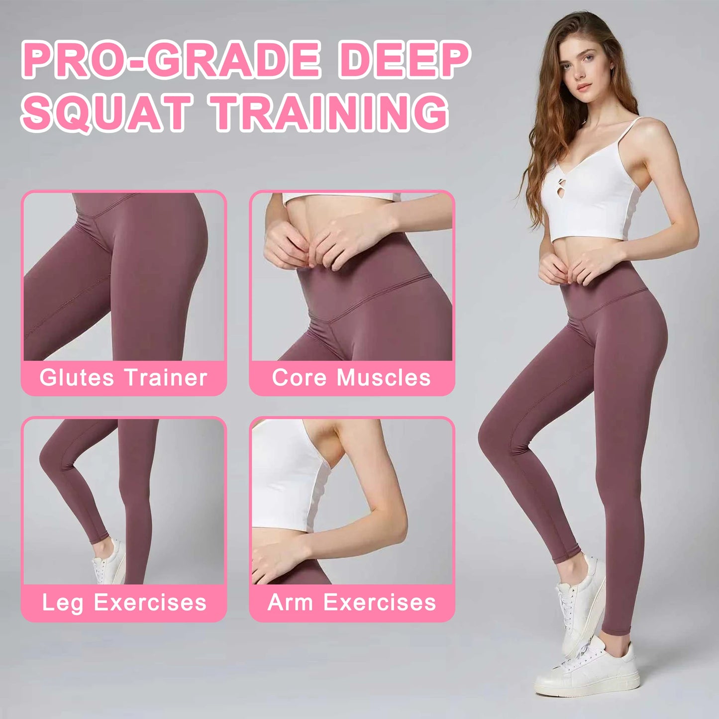 Deep Squat Machine With Resistance Bands For Glute Core Workout