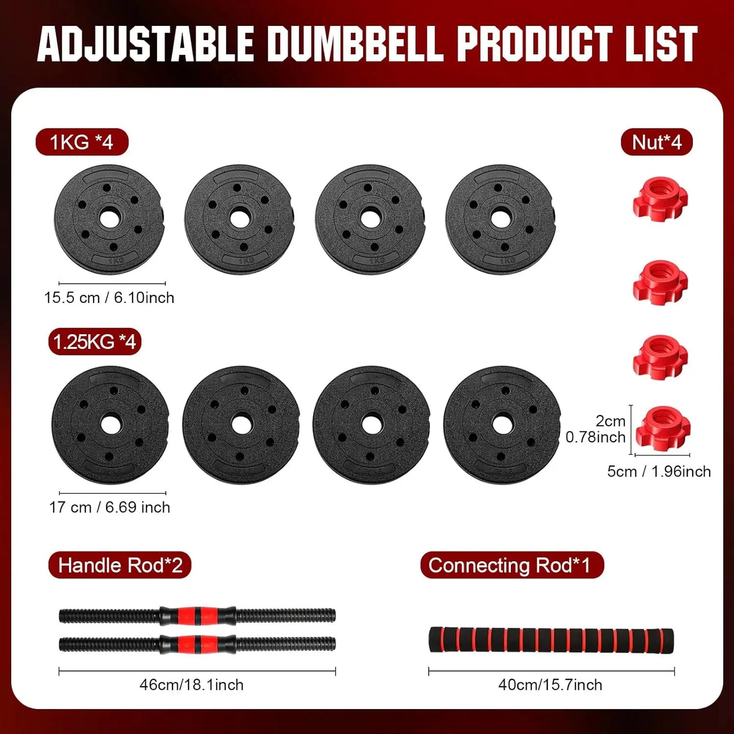 Adjustable Dumbbell And Barbell Set For Home Fitness Exercises With Weight