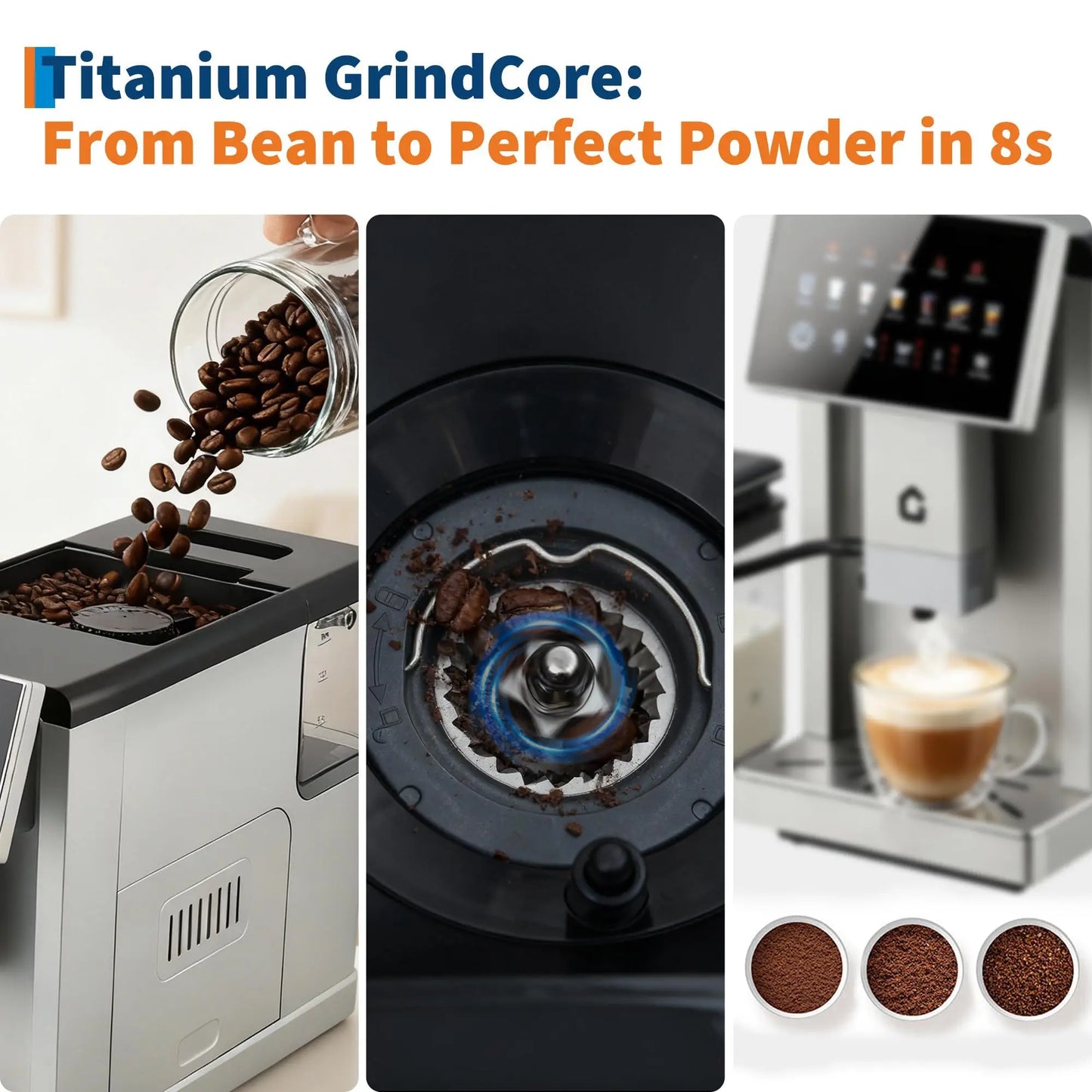 Adoolla Automatic Espresso Machine With Removable Grinder And Milk Frother