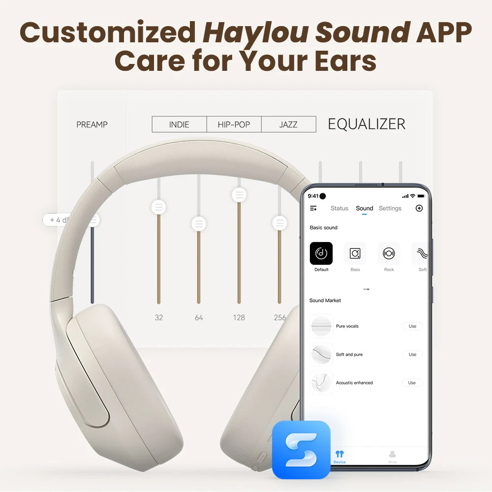 Haylou S35 ANC Wireless Bluetooth Over Ear Headphones 60H Playtime
