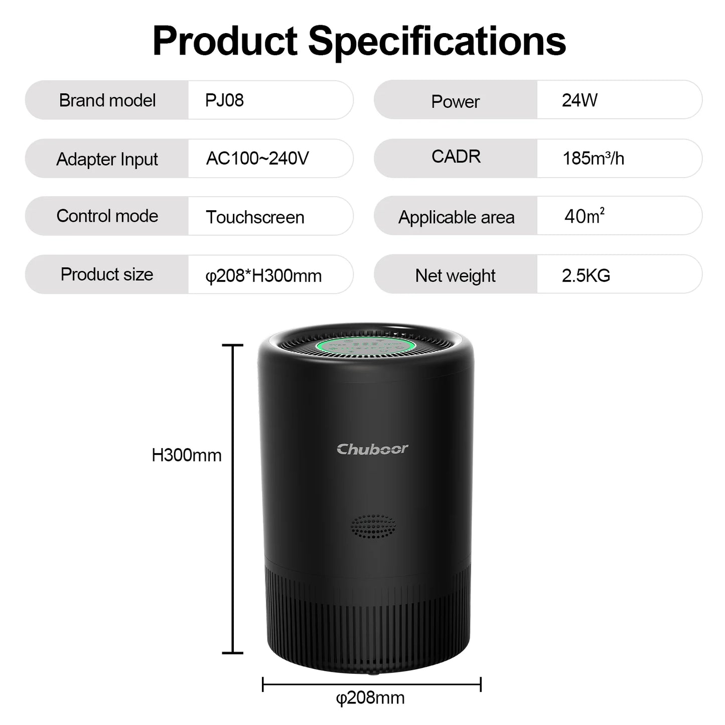 Chuboor Smart Air Purifier With App And Alexa Control