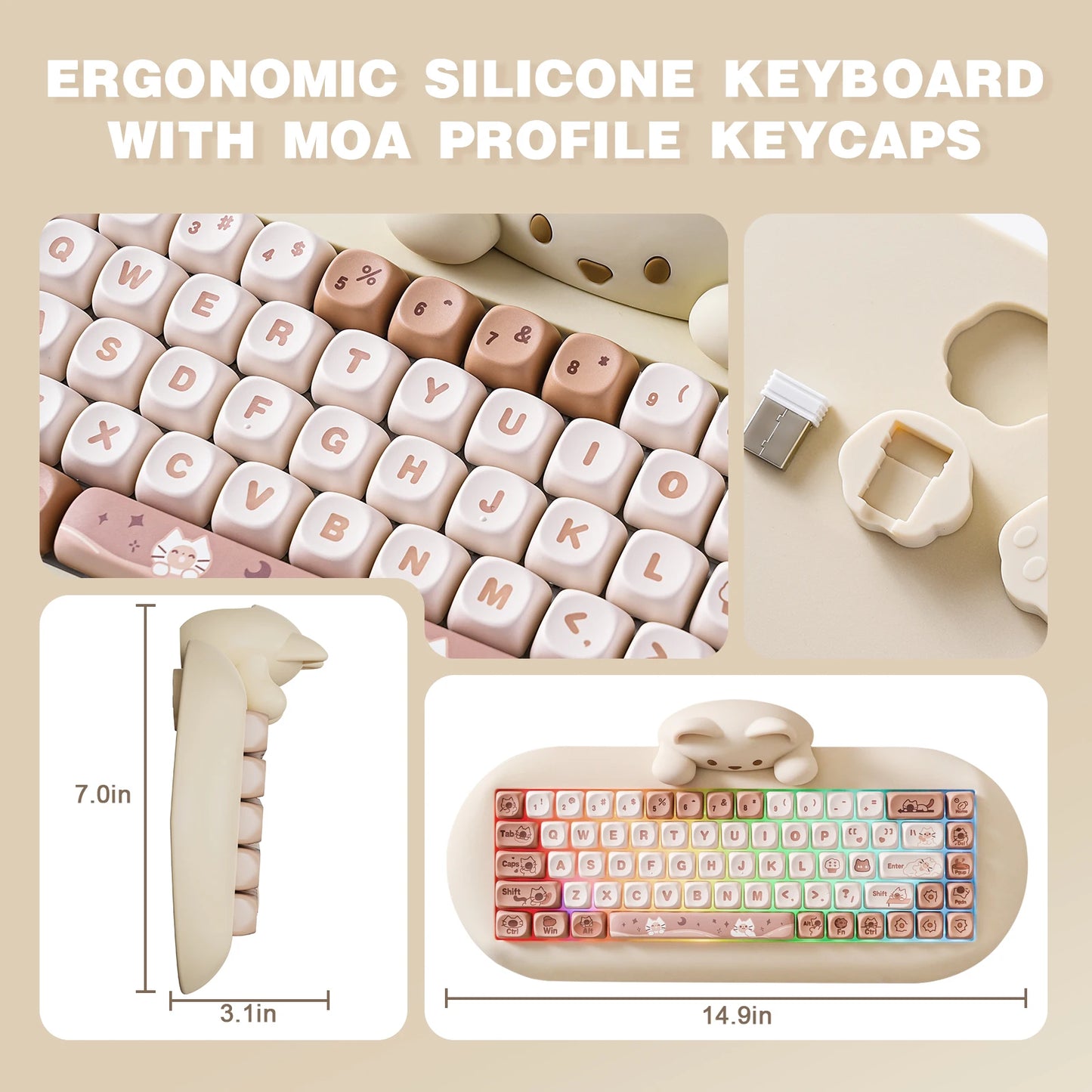 Yunzii C68 Wireless Custom Mechanical Keyboard With RGB